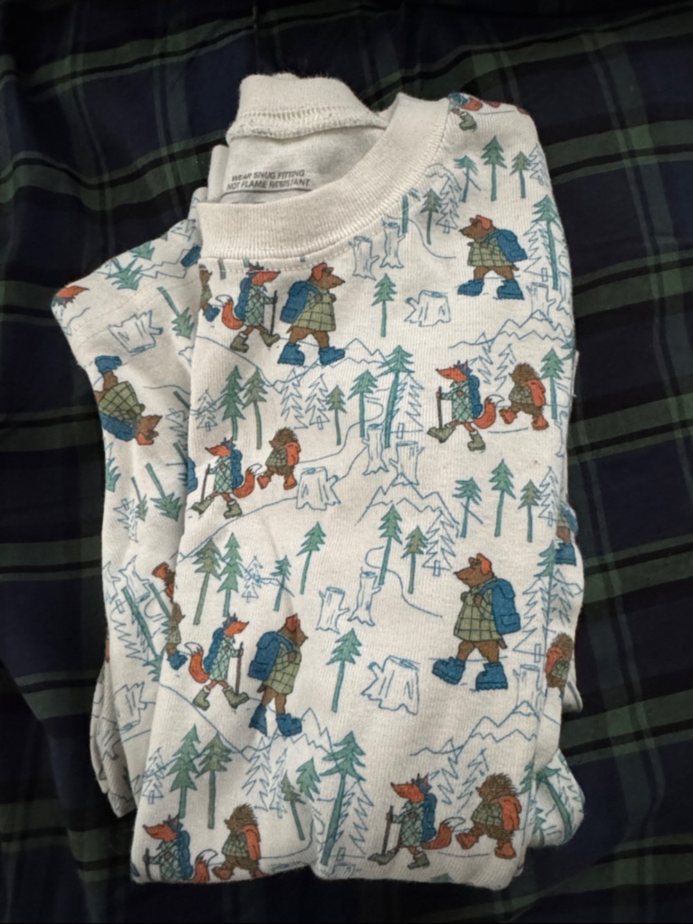 L. L. bean Size 10 Kid Winter Animal Print Two piece pajama set